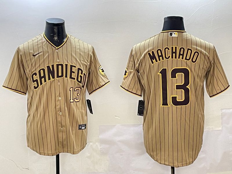 Men San Diego Padres #13 Machado Brown Stripe Game 2025 Nike MLB Jersey style 3->san diego padres->MLB Jersey